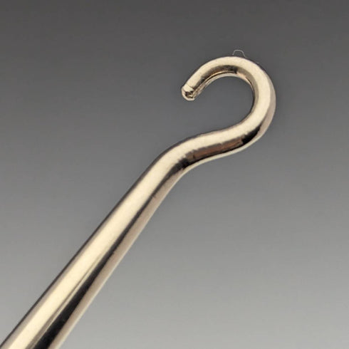 1913 British Antique Pure Silver Handle Shoehorn Button Hook Set ES Barnsley